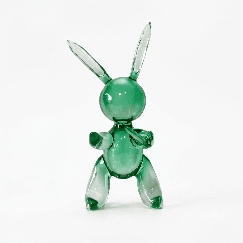 Rabbit Clear Resin Green Decor